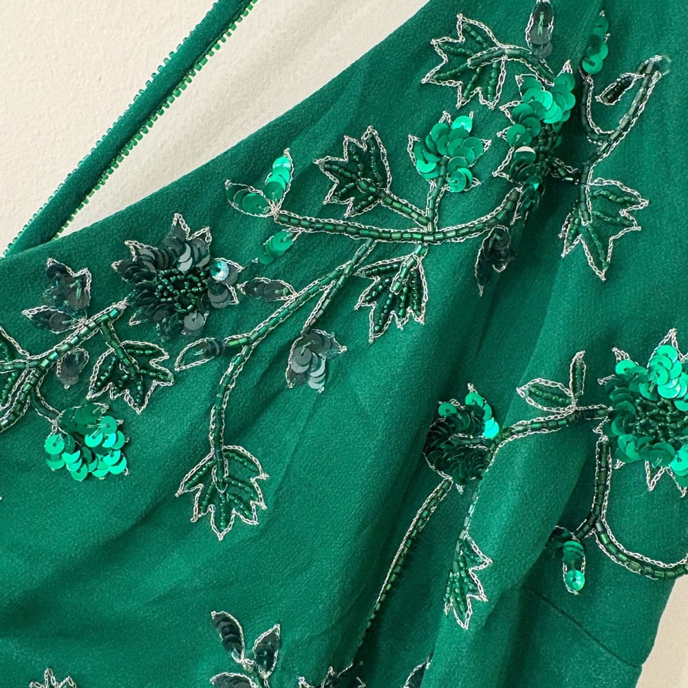 El Corte Ingles Green Silk Sequin Dress - Size 40 EU - Picture 3 of 8